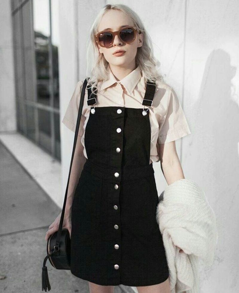 H&amp;M Dungaree Dress Black