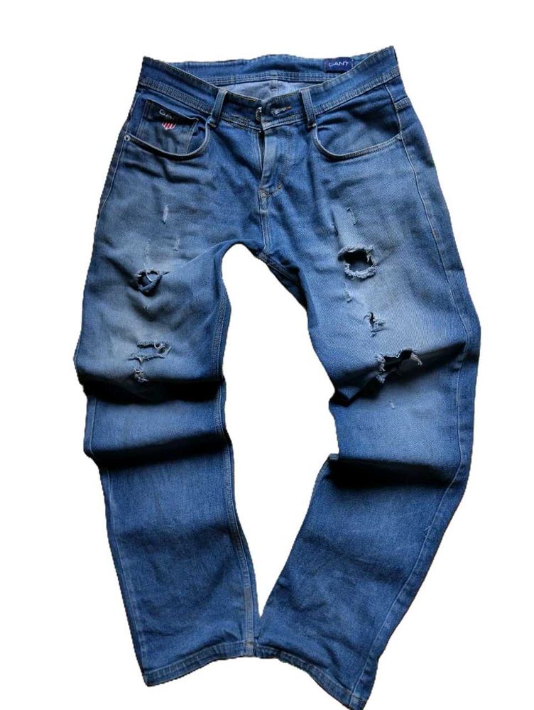 Distressed Blue Jeans