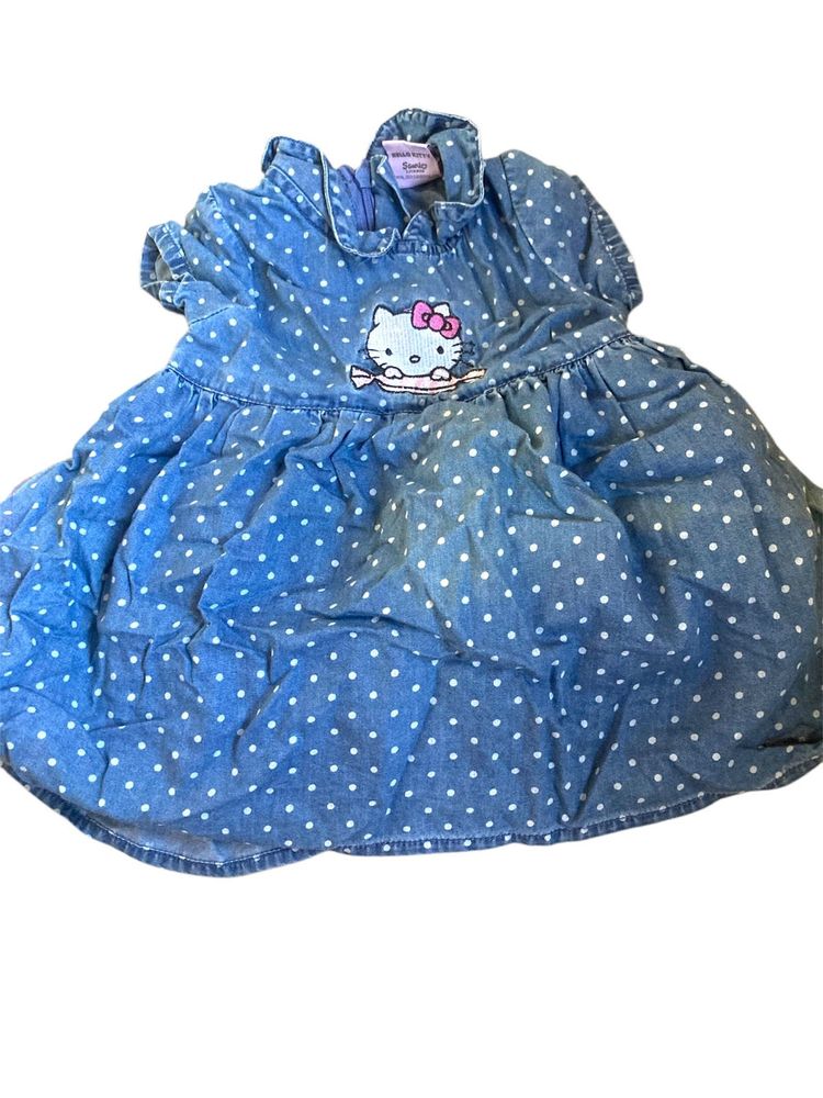 Hello Kitty Denim Polka Dot Dress