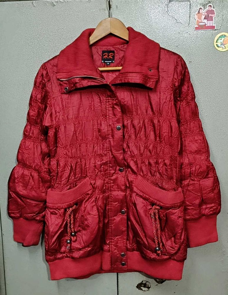 Stylish Maroon Quilted Jacket