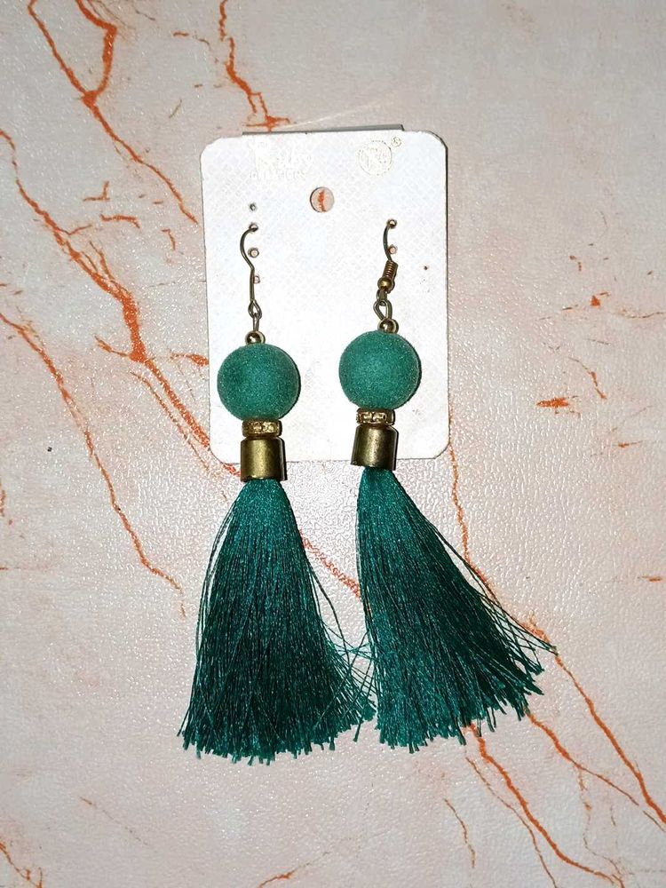 Teal Colour Earring