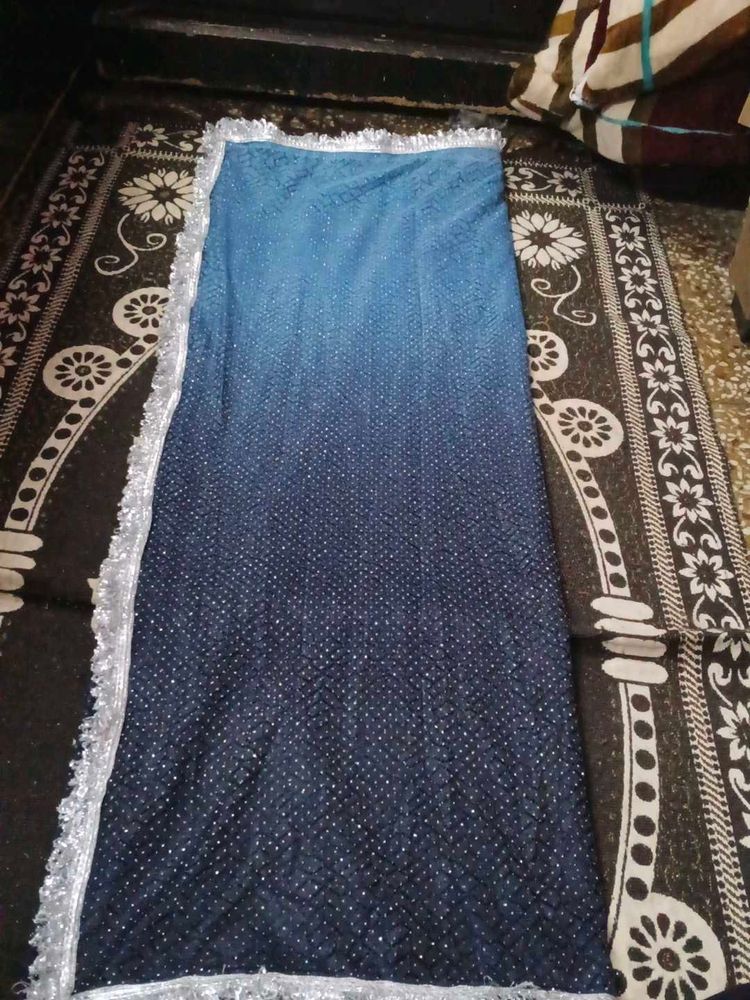 viral lace(silver) saree New with free🎁