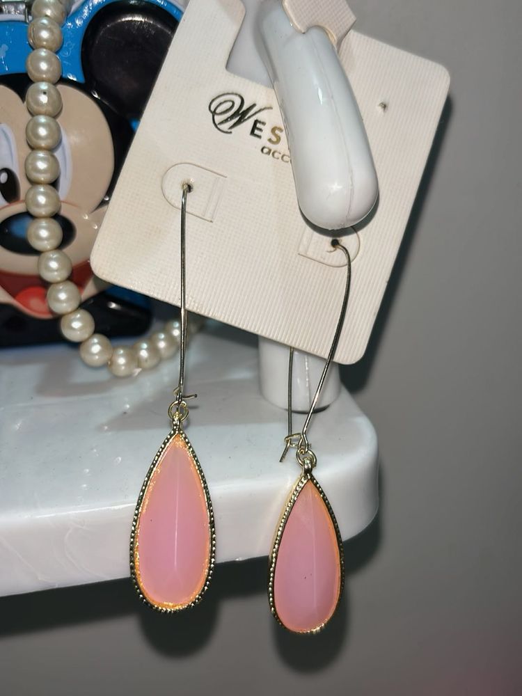 Pink Drop Earrings