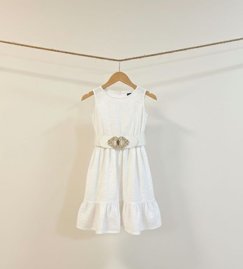 White Dress with Belt