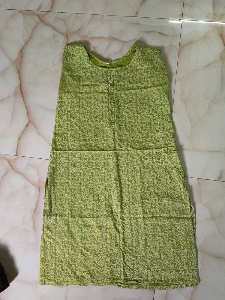 Vintage Lime Green Print Dress