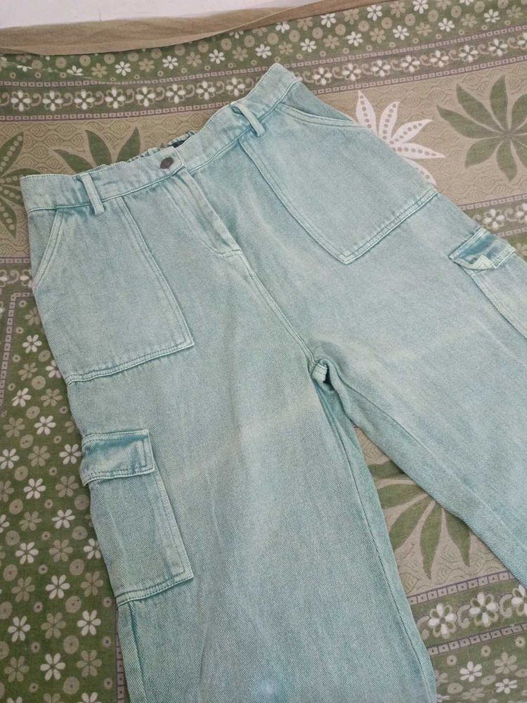 Mint Green Cargo Pants