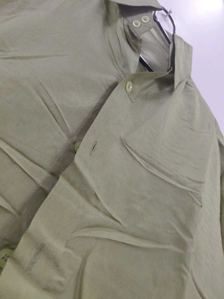 Olive green Silk shirt