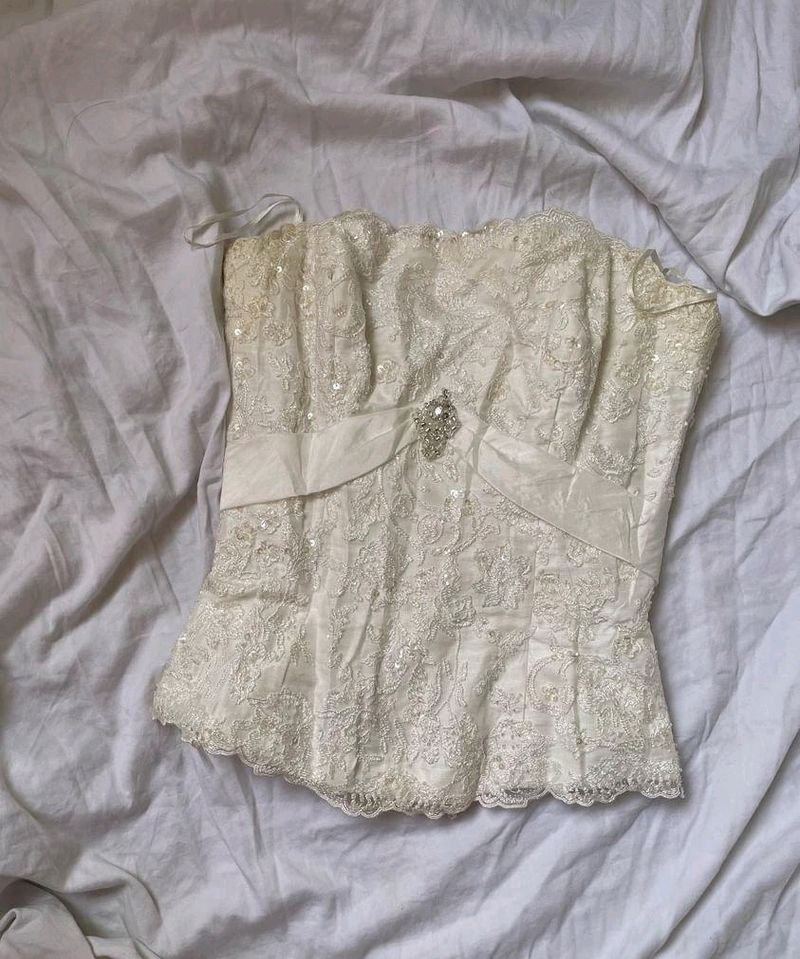 Vintage White Lace Corset