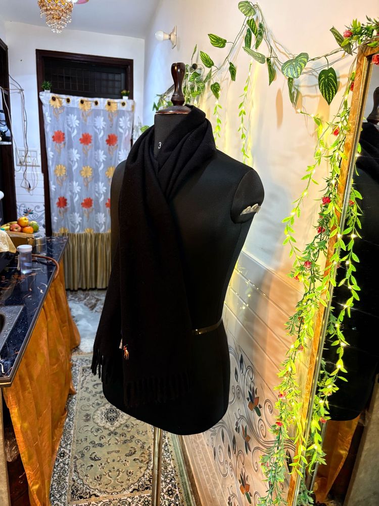 Ralph Lauren Black Scarf Authentic Unisex