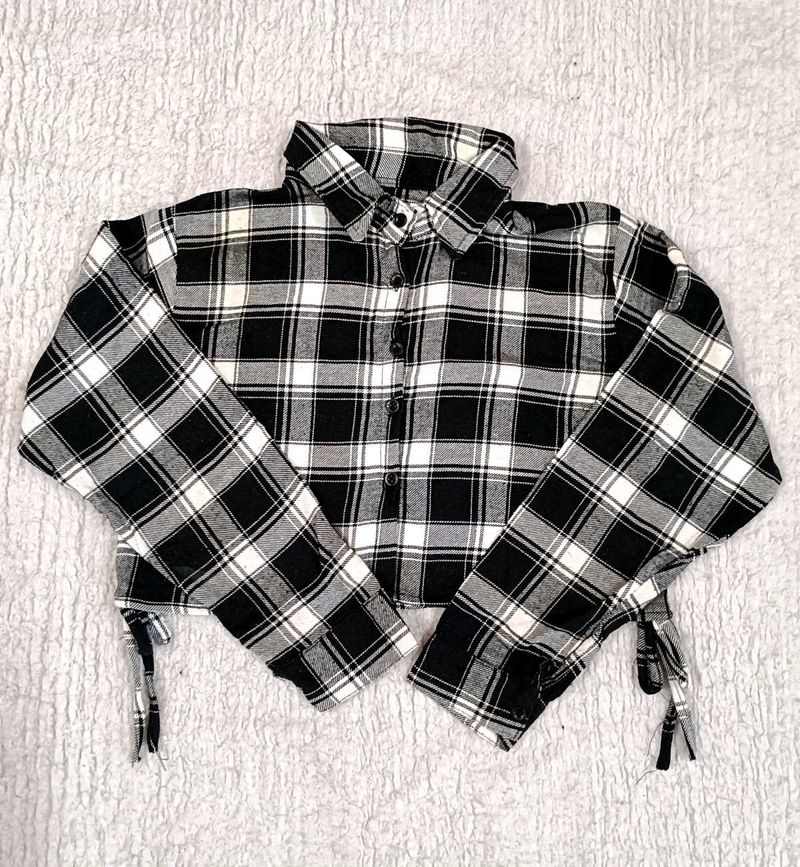 Check Crop Shirt For Women