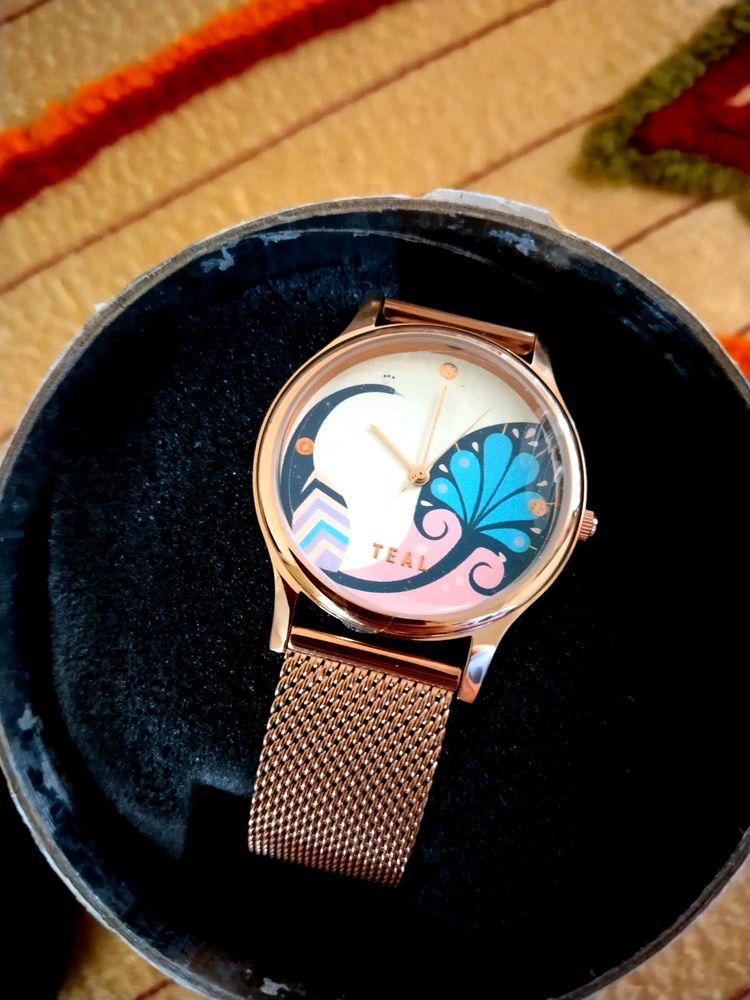 TEAL Rose Gold Mesh Watch