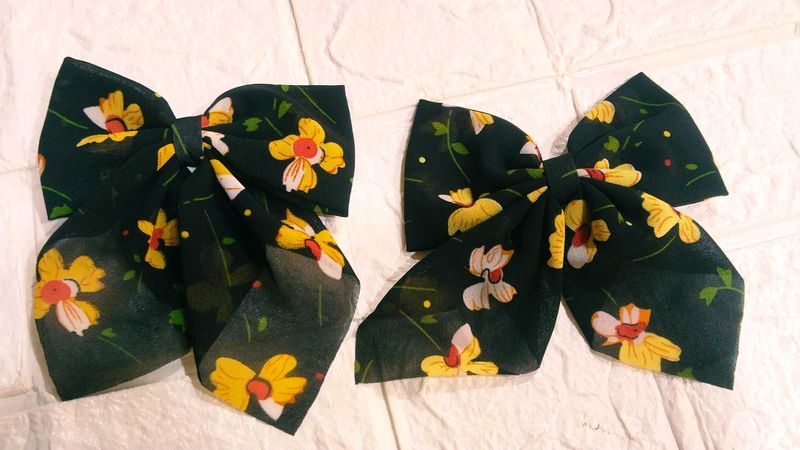 Floral Hair Bow Set
