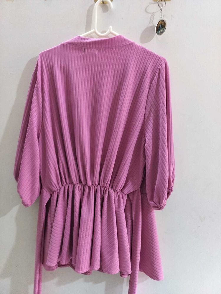 Stylish Pink Peplum Top