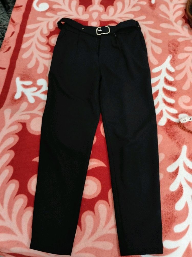 Women Black Formal Straight Fit Narrow Pants