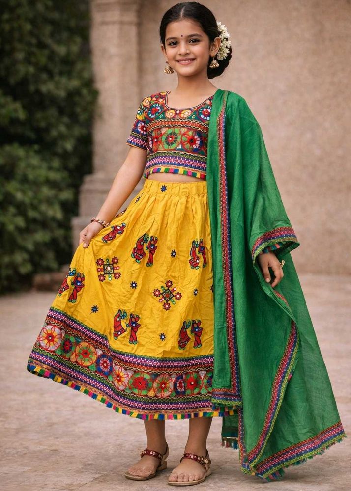 Festive Girls' Lehenga Choli Set-Fixed Price