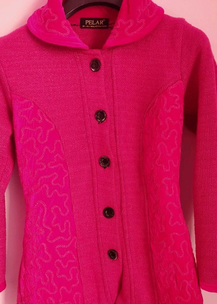Stylish Pink Pelar Cardigan