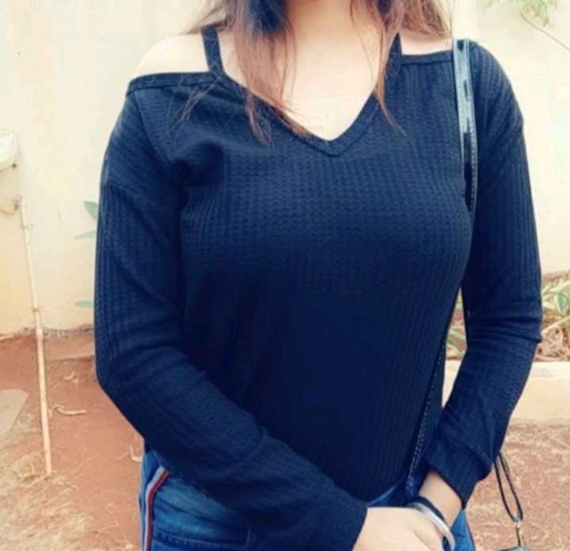 Shein Black Cold Shoulder Top