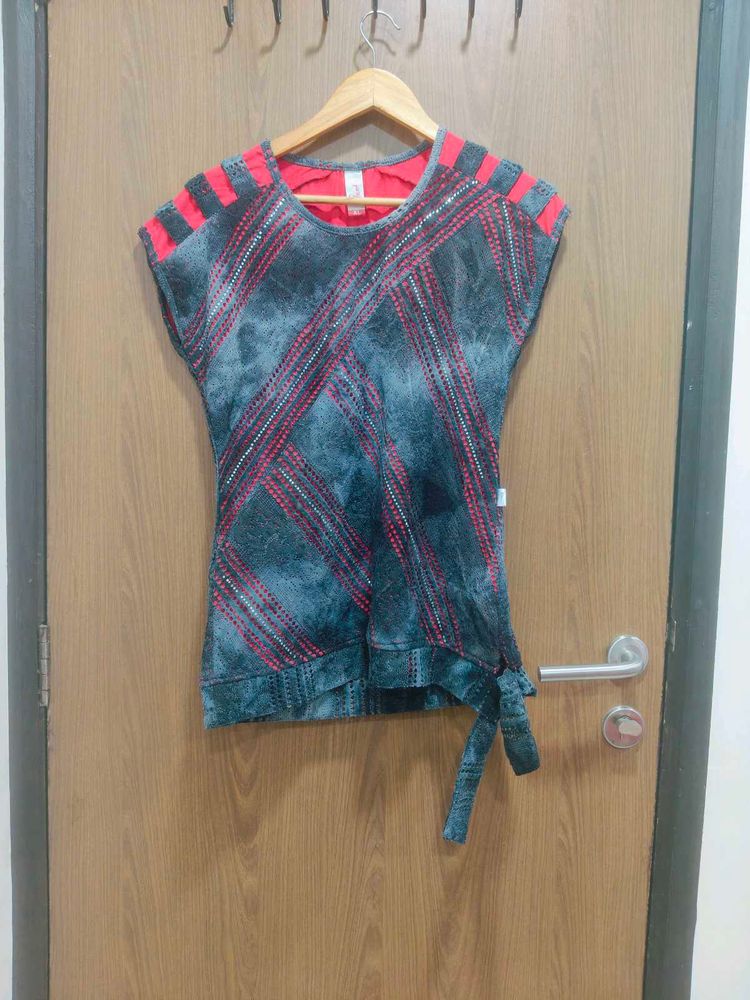 Grey And Red t-shirt For Women