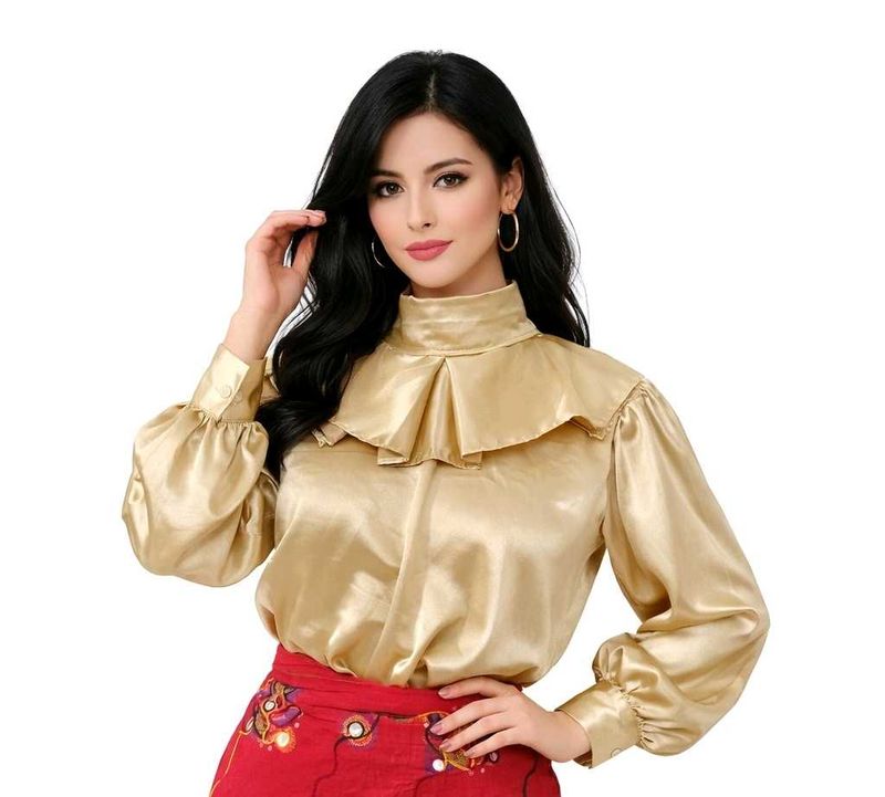 Ruffled High Neck Top premium piece