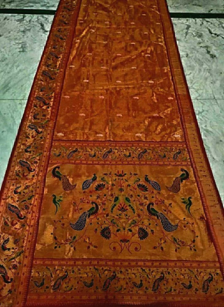 Bridal Red Color Tissue Silk Saree.