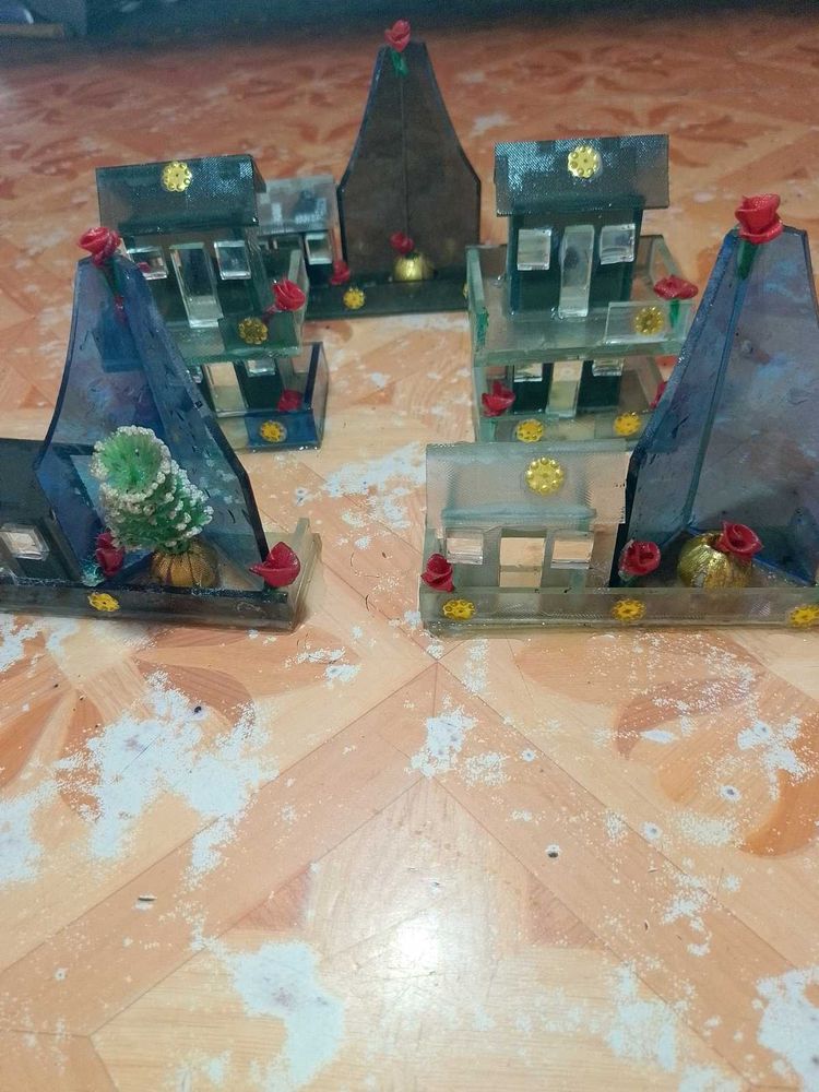 Handmade Glass Miniature Buildings