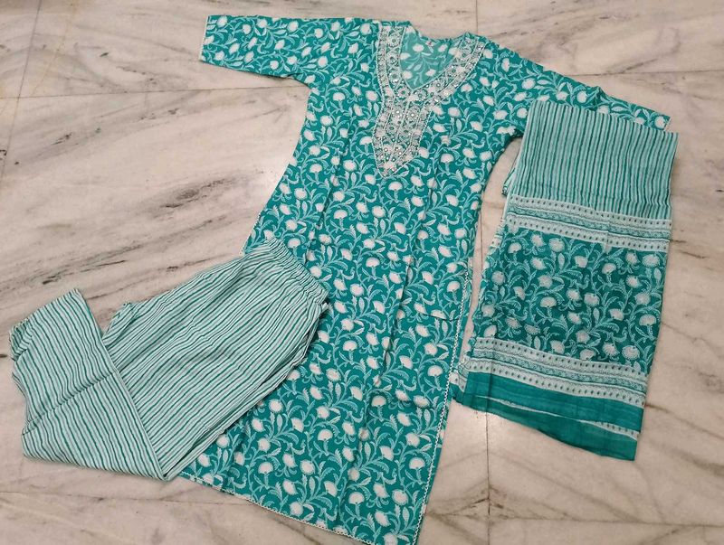 New Pure Cotton Kurti Set💙