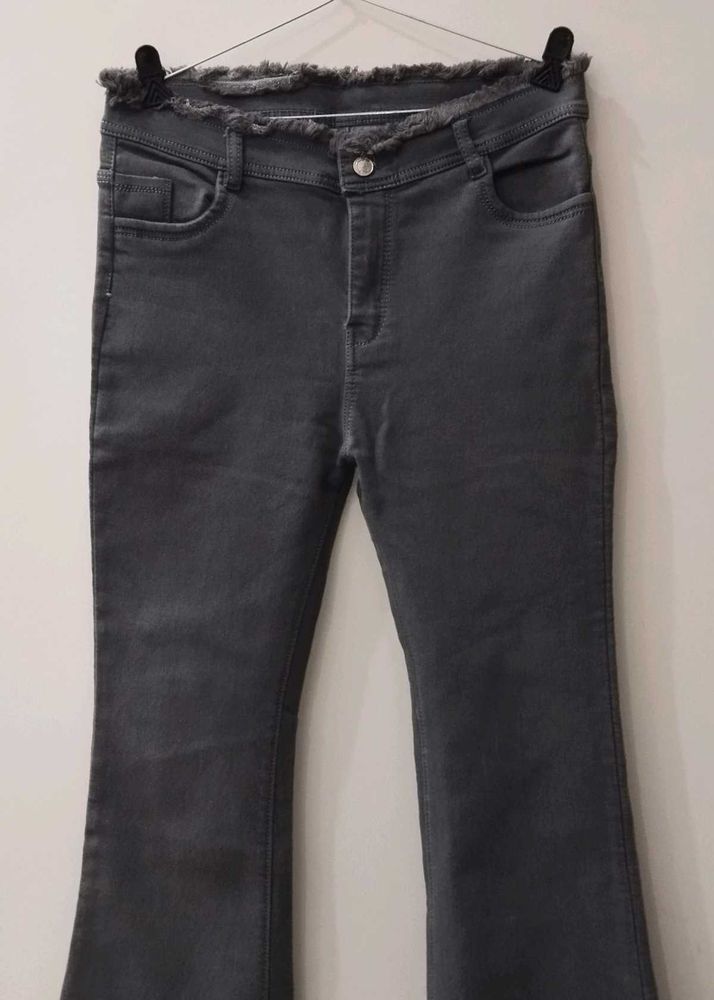 Grey Bootcut Denim Jeans
