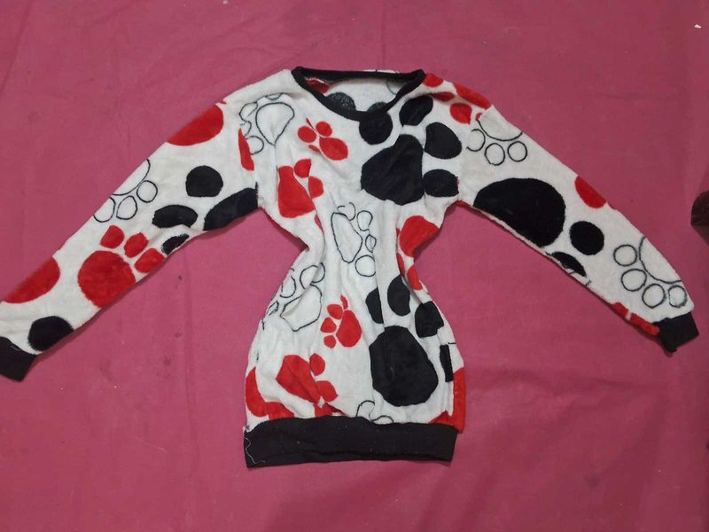 Paw Print Fuzzy Pullover