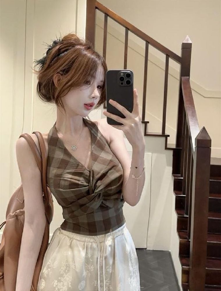 POLAR OPPOSITE TWISTED HALTERNECK TOP