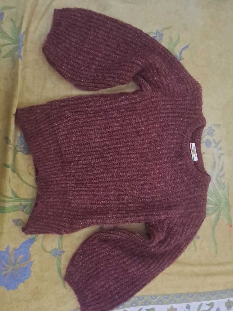 Burgundy Knit Sweater