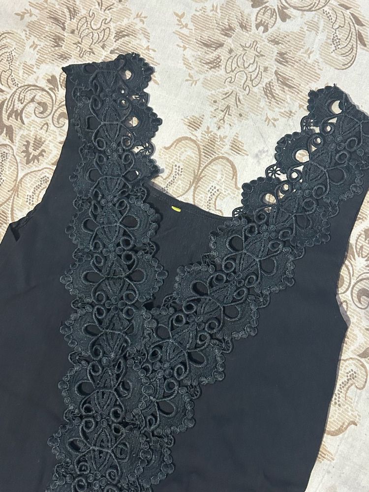 Black Lace Tank Top