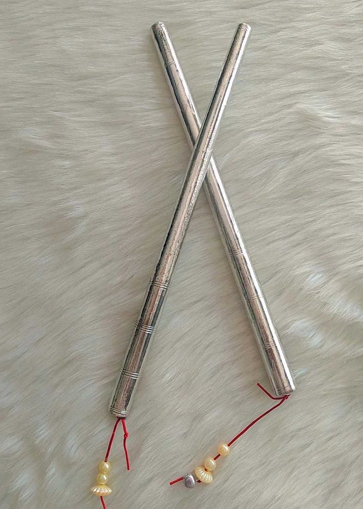 Silver Dandiya Sticks 9 Inches