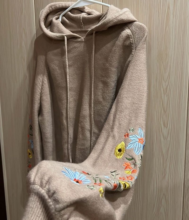 Floral Embroidered Hoodie