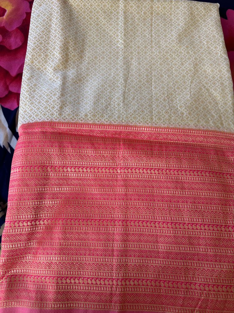 OffWhite Pink Saree