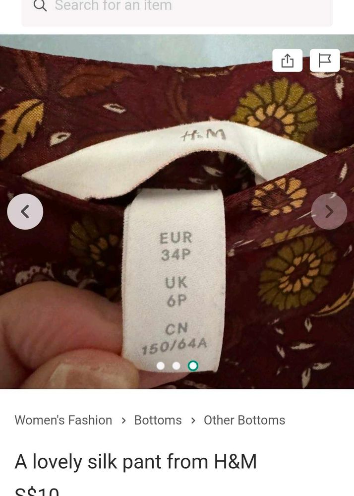 H&amp;M Floral Silk Pants and croptop