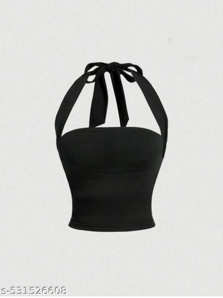 Black Halter Neck Top