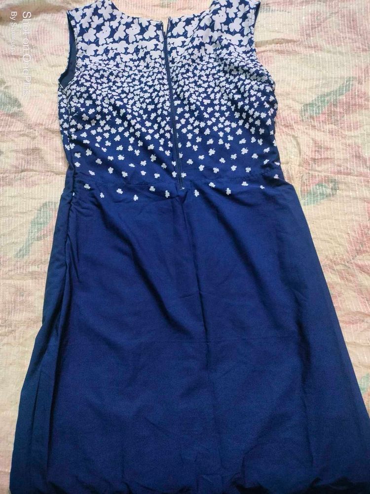 Blue &amp; White Print Dress