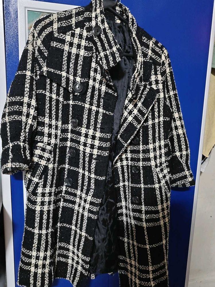 Plaid Tweed Overcoat