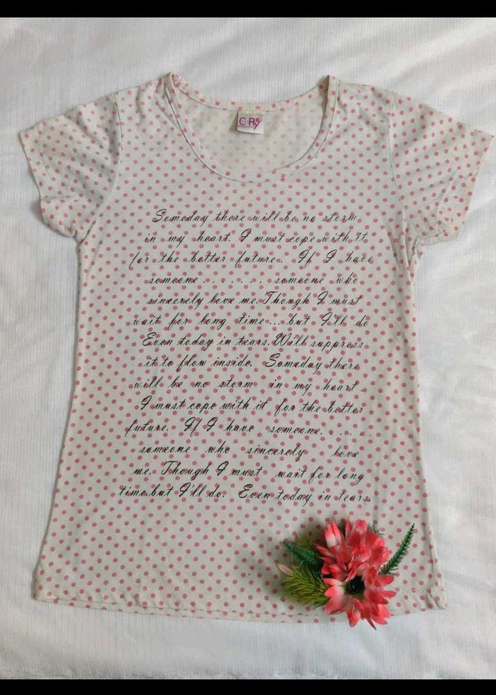 🆕 Polka Dot Tee with Text