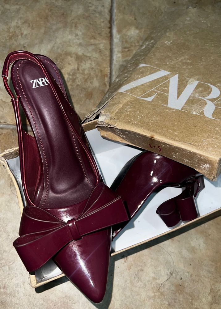 ZARA Burgundy Heels