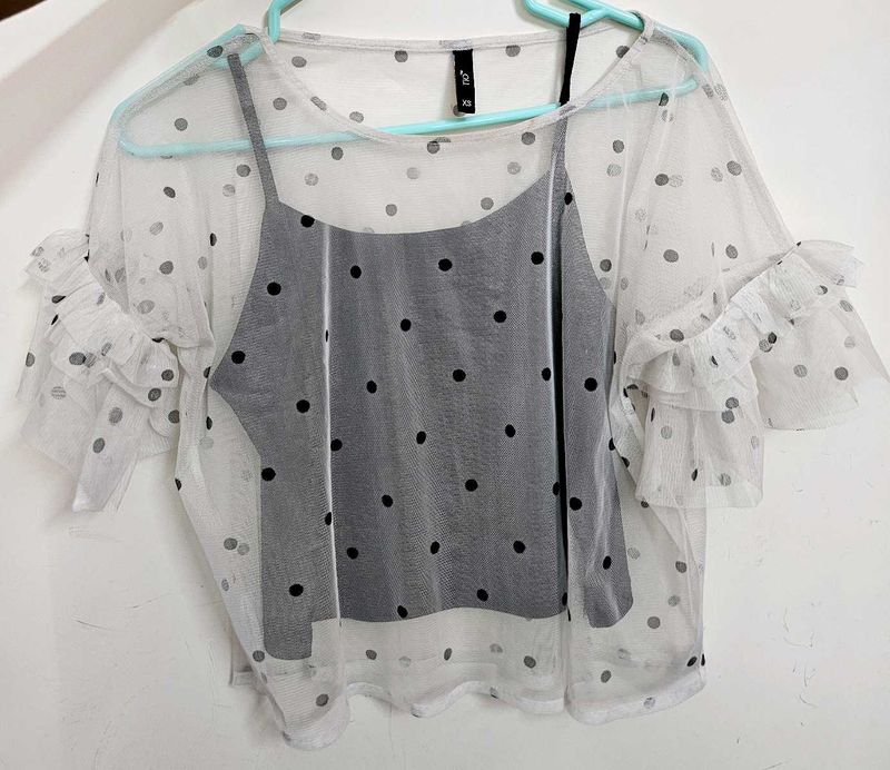 Polka Dot Sheer Top