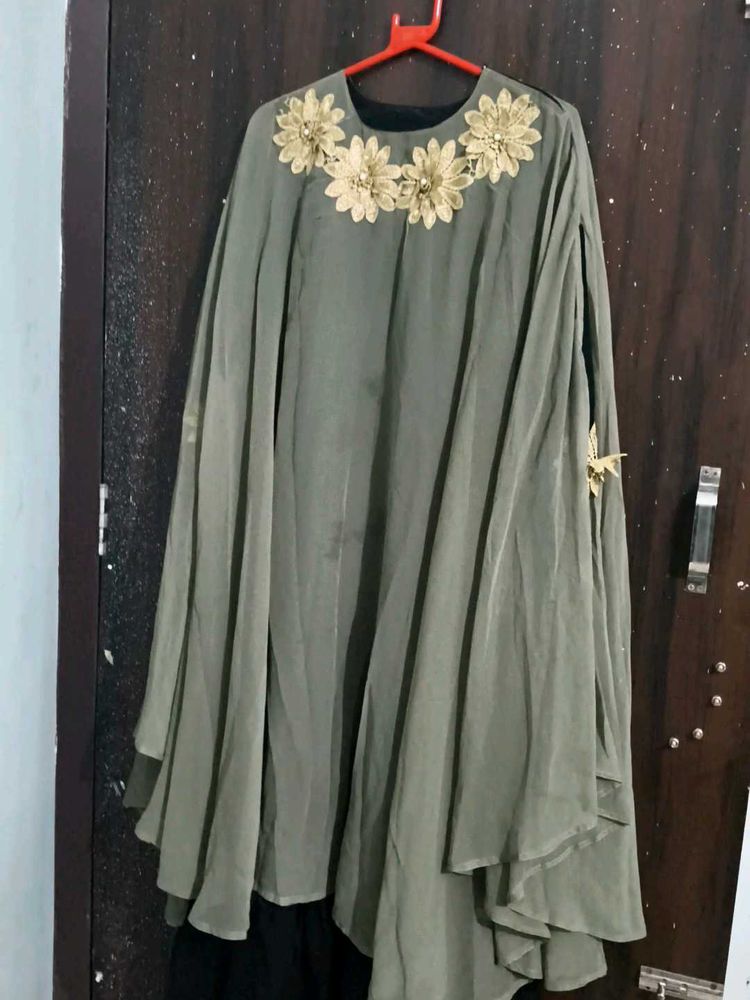 fully frel butterfly jacket Abaya