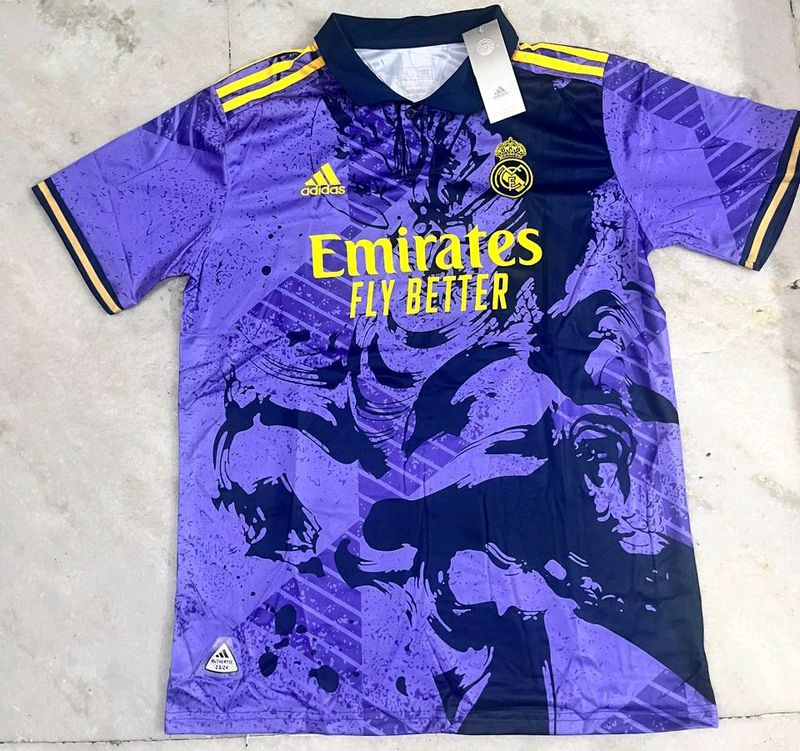 ADIDAS REAL MADRID PURPLE DRAGON JERSEY SIZE -L