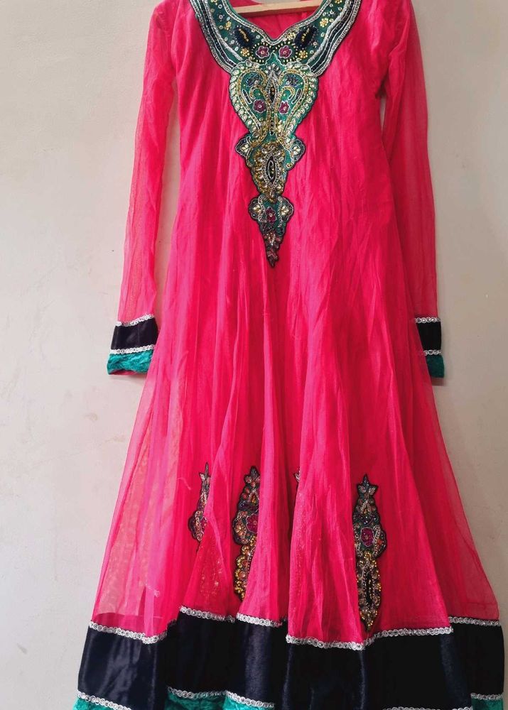 Pink Embroidered Anarkali Dress