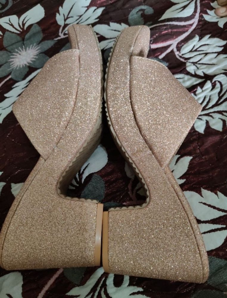 Sparkly Platform Wedge Sandals