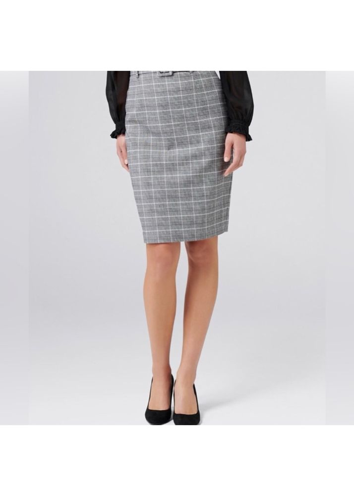 Forever New Women Grey checkeredPencil Skirt
