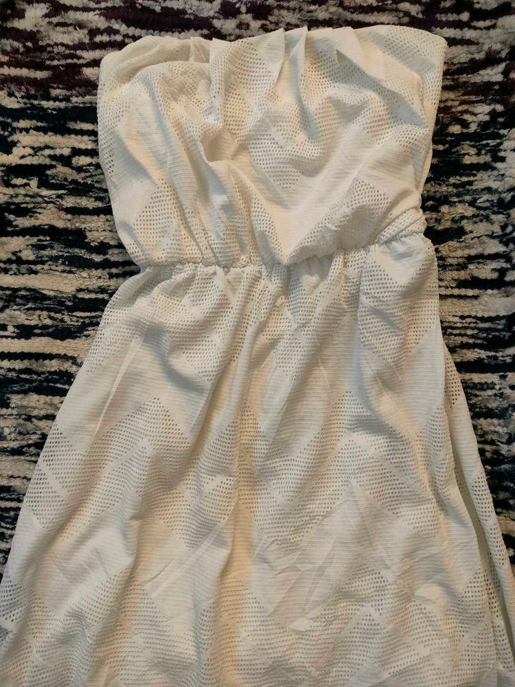 White Strapless Mini Dress