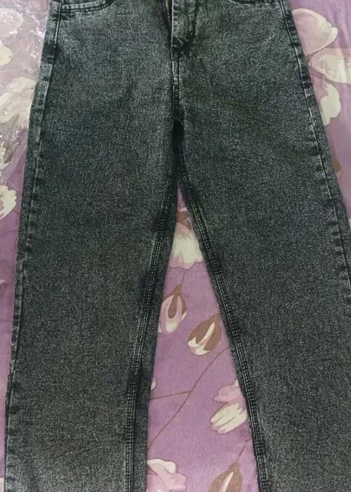 Acid Wash Gray Jeans