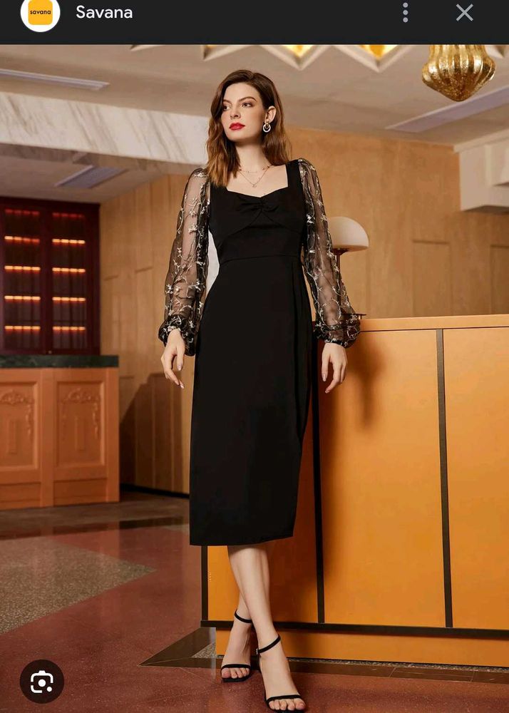 Elegant Black Midi Dress