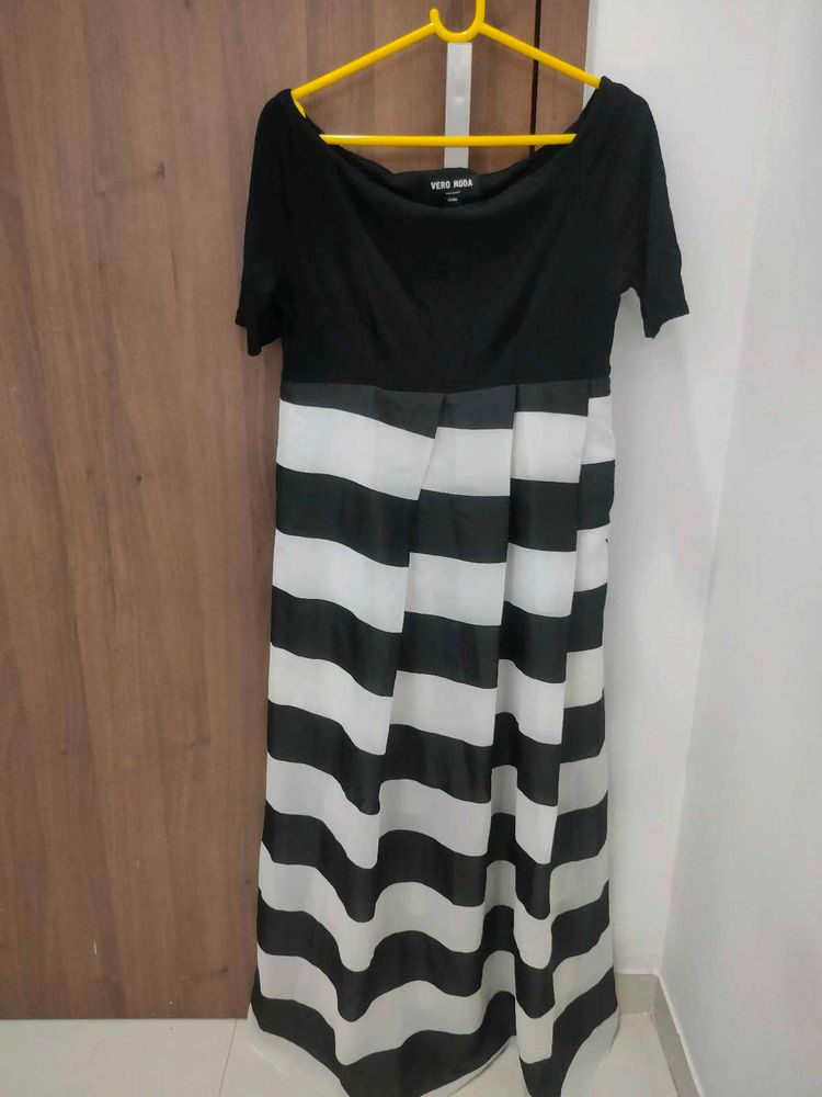 Black &amp; White Striped Dress